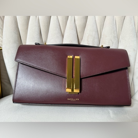 DeMellier Maroon Vancouver Clutch Rare Color NBW - Picture 3 of 11